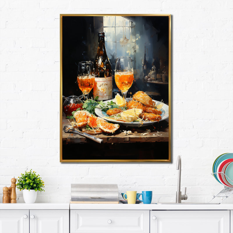 Cimone Food Beer A Festive III, Cadre flottant doré, H 20 po x l 12 po x P 1 po