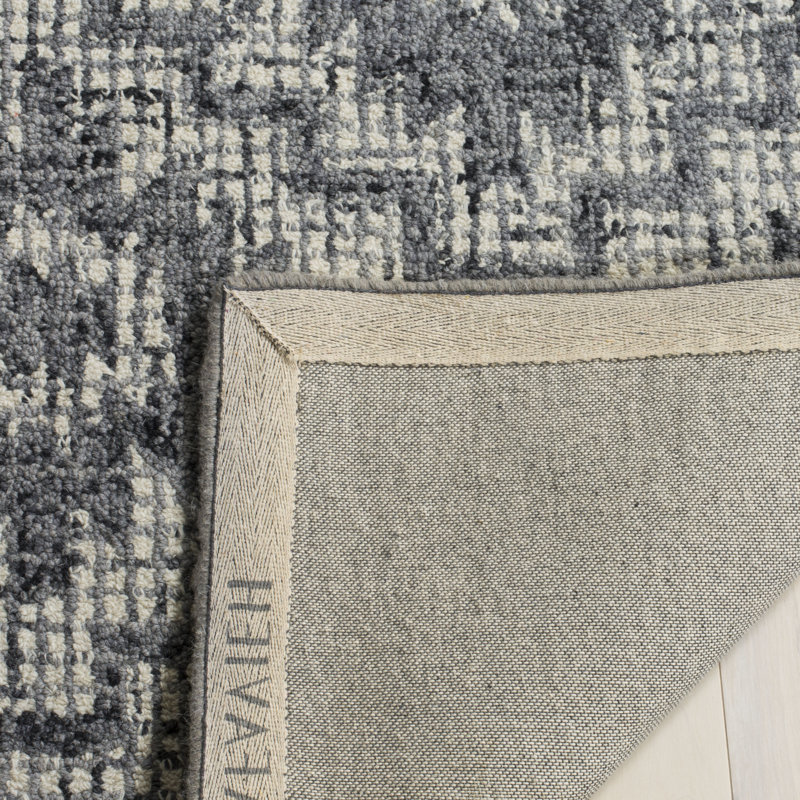 Tolland Hand Tufted Wool Geometric Rug, Square 6'