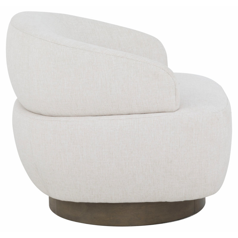 Leather Swivel Armchair, 1111 Brown, Almond Buff