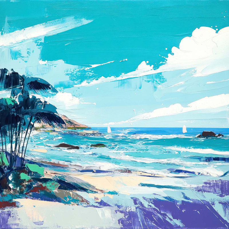 Waves & Fronds 3 - Unframed, Small