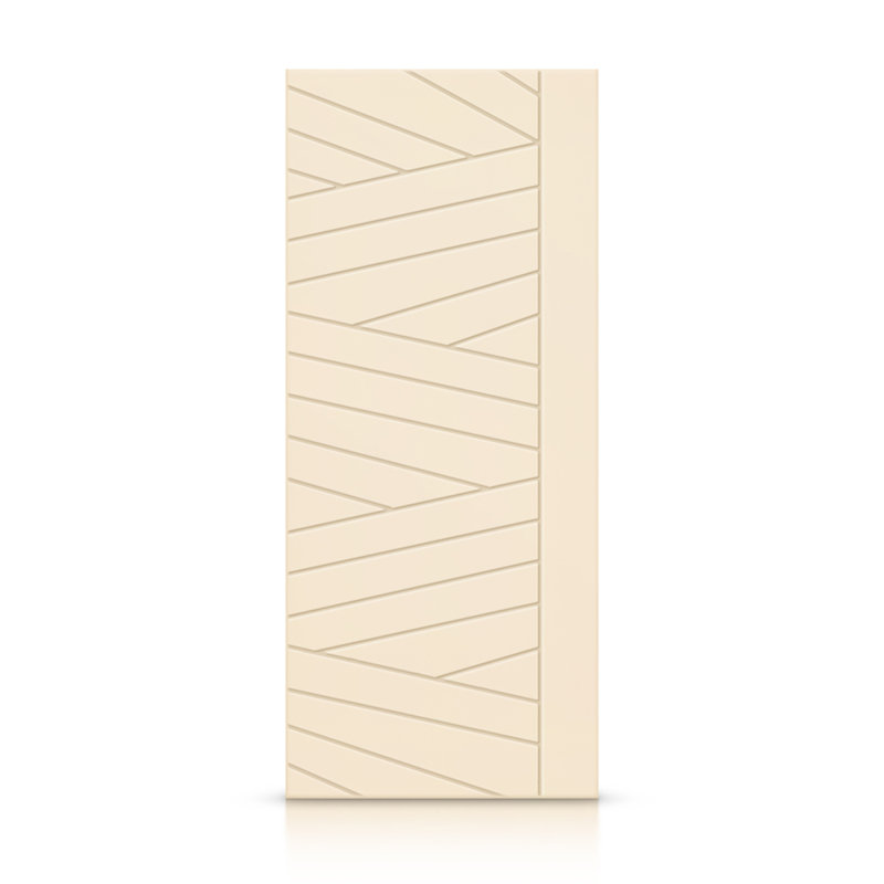 Porte standard à panneaux en bois manufacturé, Beige, 30 po x 96 po
