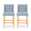 Ensemble de 2 tabourets de comptoir à oreilles capitonnés en tissu Vienna Vienna de 27 po, alliant style et confort pour les cuisines modernes-87657789