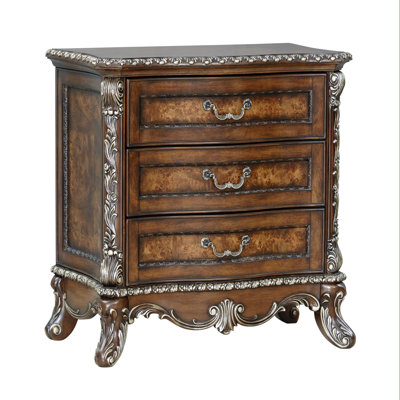 Sabol 3-Drawer Nightstand in Cherry