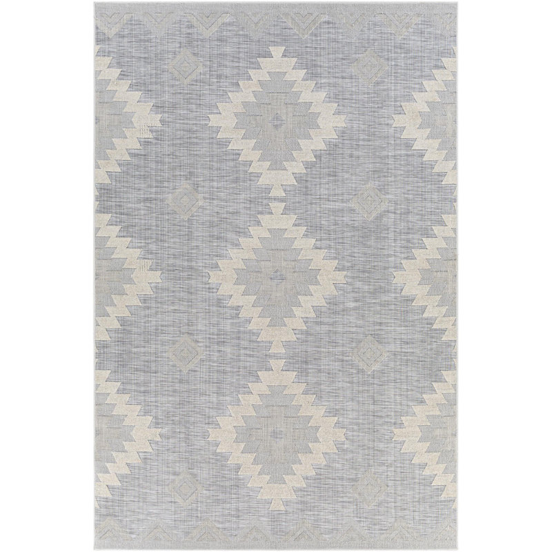 Geometric Indoor / Outdoor Rug, Rectangle 6'7" x 9'