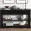 Console moderne de 48 po en bois de pin massif avec 3 tiroirs et 2 tablettes, noir vieilli pour meubles de salon de style classique-689456592-689456606