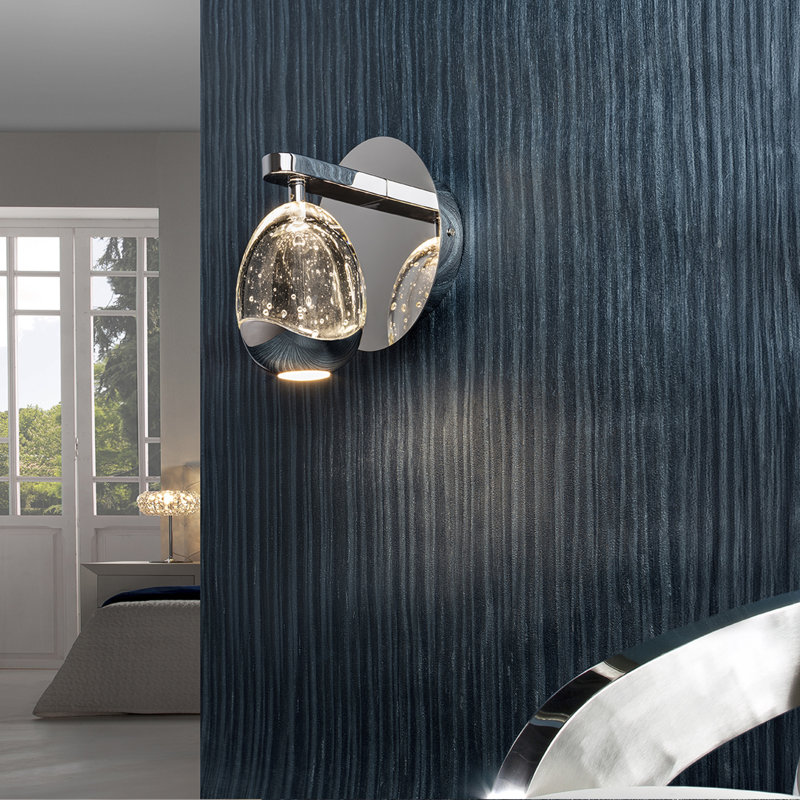Daudi Iron LED Armed Sconce, Chrome
