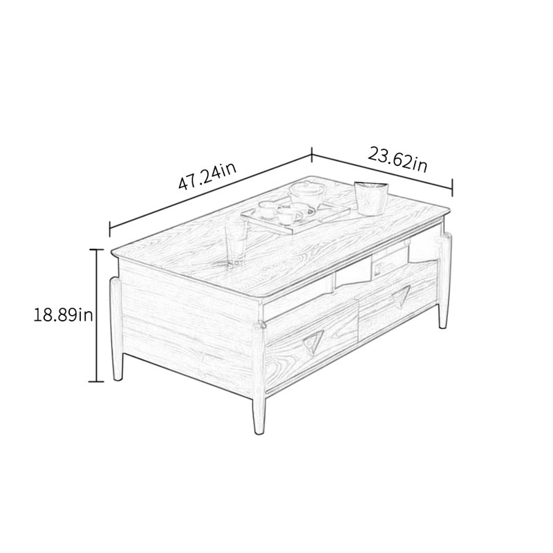 Table basse rétro en bois massif
