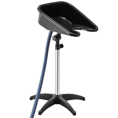 Portable Shampoo Bowl, Shampoo Sink with Adjustable Height & Angle, Salon Hair Wash Sink with Drain Hose and Star-Shaped Support Base for Barbershop Beauty Spa Centre Home Use