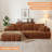 Luxury Chenille L-Shape Sectional Sofa - Khaki, Comfy Sleeper Couch, No Assembly Required-1441385271