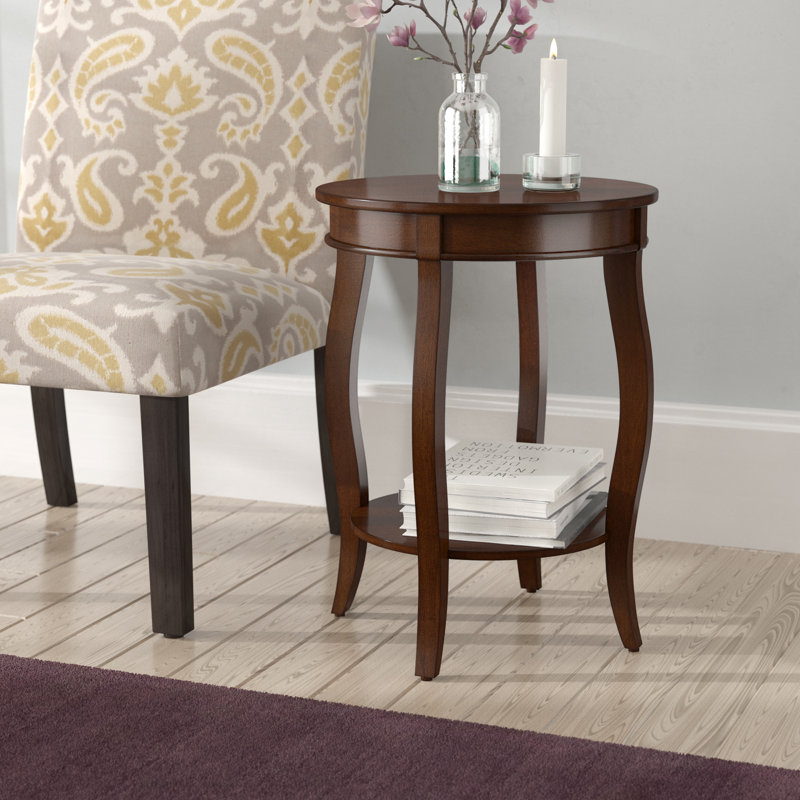 Table de bout avec rangement Kristian, Brun