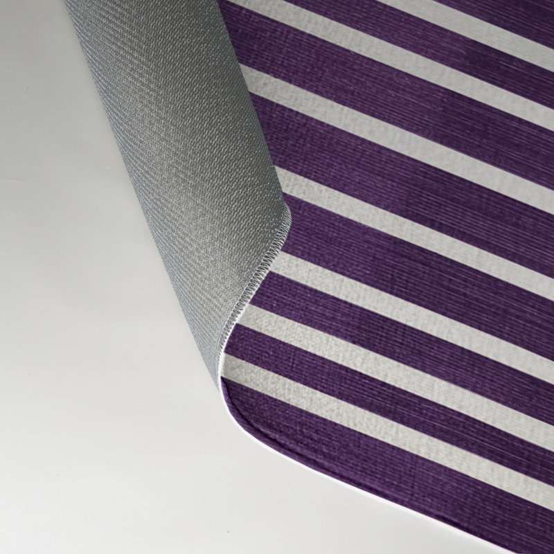 Tapis intérieur / extérieur mauve HorizontalStripes, Rectangulaire 3 pi x 5 pi