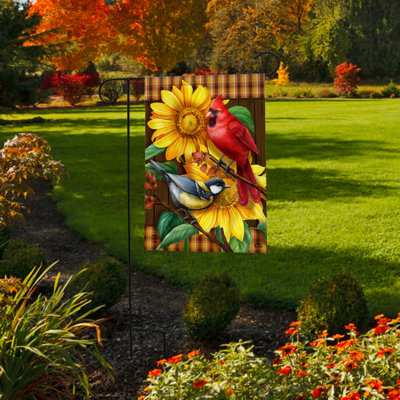 Fall Birds And Sunflowers Garden Flag