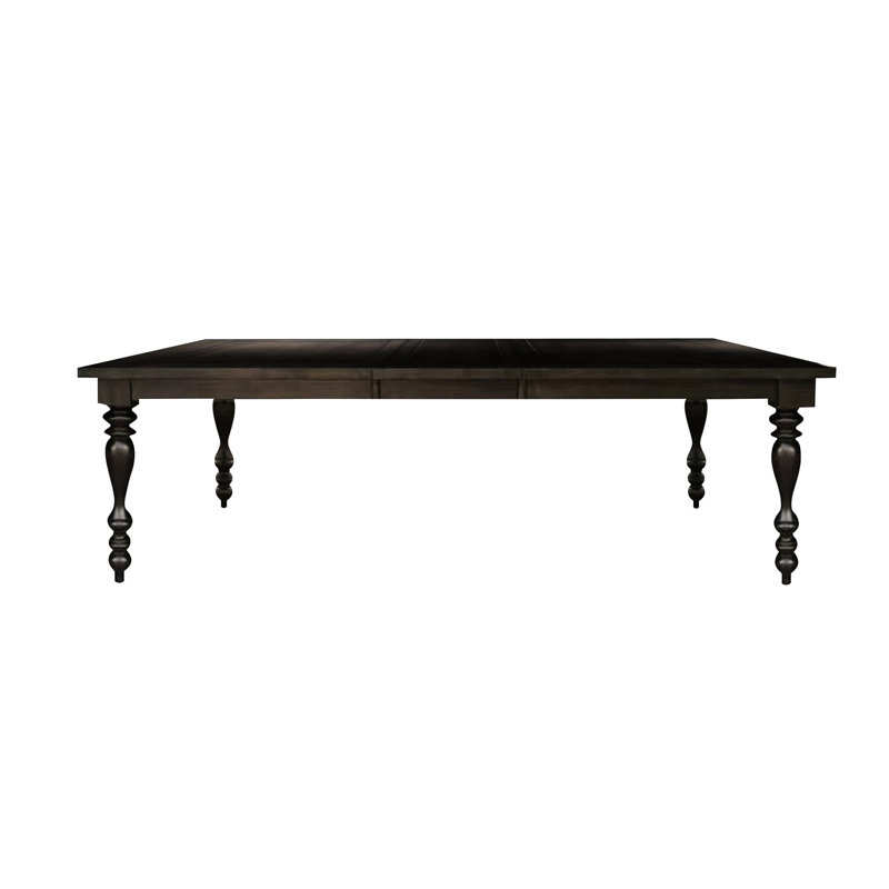 Transitional Style Dining Table - Greyish Brown Birch Veneer With Draw Leaf 6 Seater