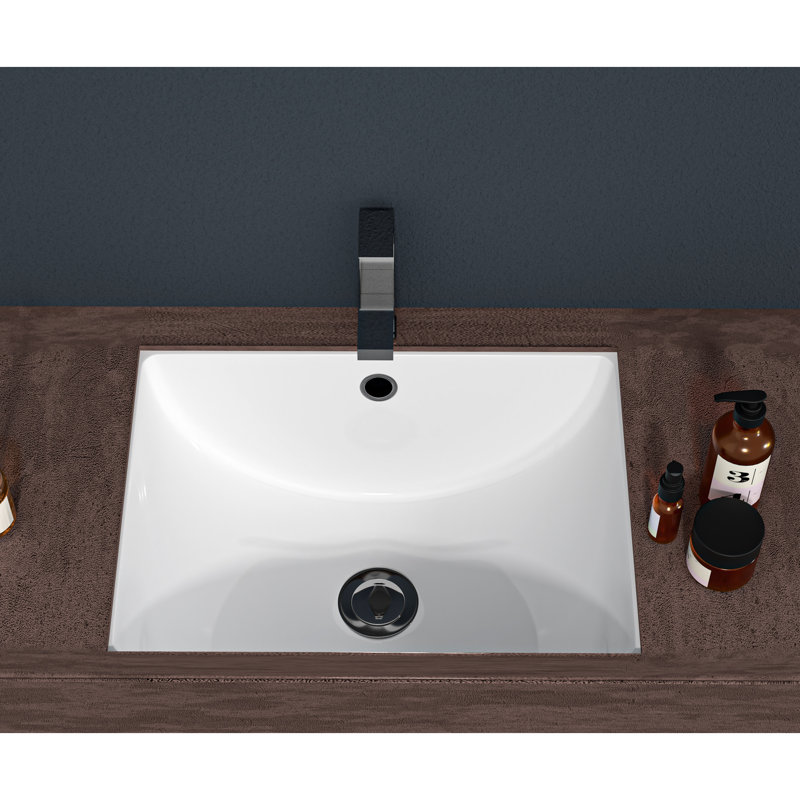 Lavabo de salle de bain encastré blanc, Blanc / gris clair