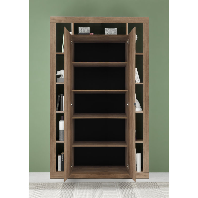 Adalgiso 217cm H x 134cm W Standard Bookcase, Brown