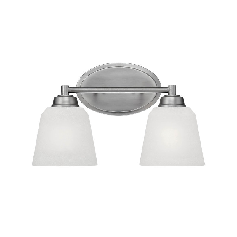 Éclairage pour salle de bain 2 lumières Thatcham, Étain brossé