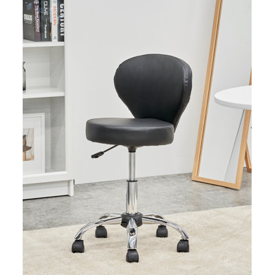 Backed Ergonomic Lab Stool with Removable Casters/Wheels