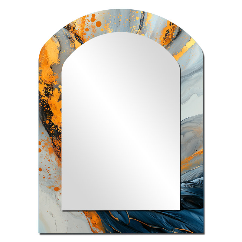 Jaune Sultans Pride Turquie II - Turquie, miroir décoratif décoratif asymétrique, 34 po x 25 po
