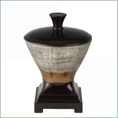 Jewelry Storage Box 10” Tall Naomi Egyptian Design Modern | Polyresin | Espresso