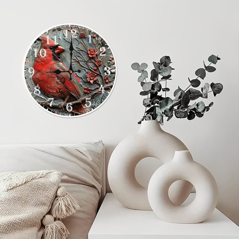 Horloge murale en bois 10 po, mouvement silencieux, à piles (piles AA non incluses), décor artistique, parfait pour les décorations