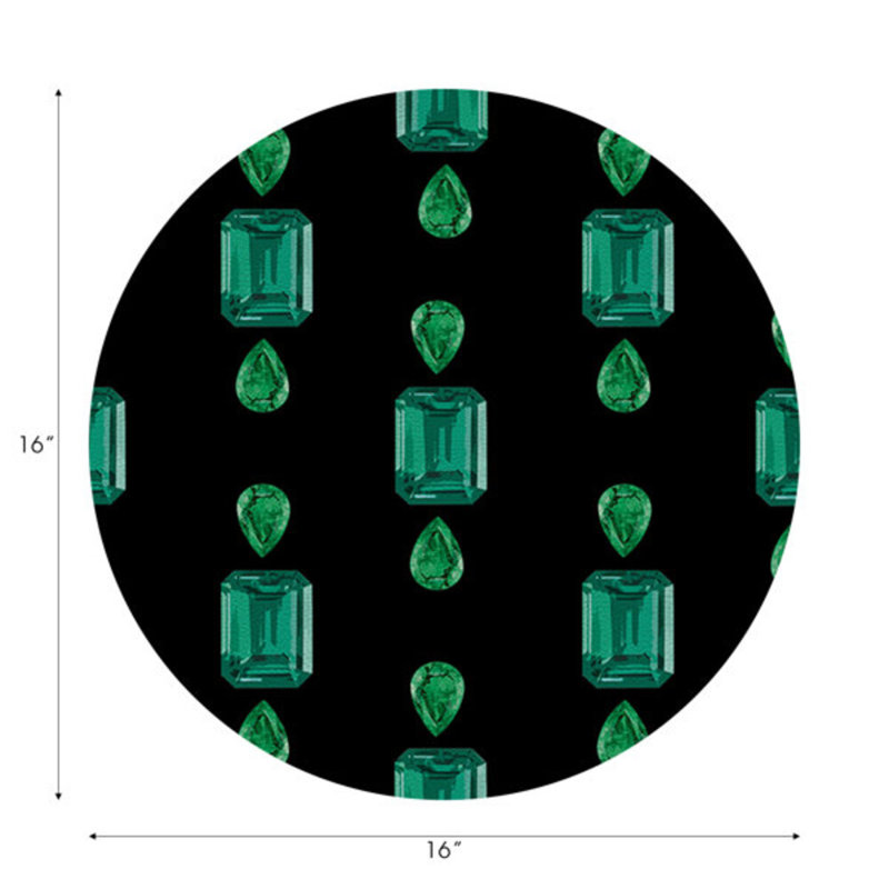 Napperon Gem Emeralds , Noir, Émeraudes