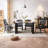 Modern Black Rectangular Solid Wood Dining Table-1801068284
