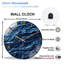 Horloge murale avec horloge murale avec texture ondulée bleue - 12 po