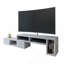 Console réglable et extensible pour téléviseur de 65 po ou moins, finition grise avec beaucoup de rangement et design polyvalent