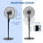 HOMCOM Floor Standing Fan With Remote Control, Oscillating, LED Screen, Stand Up Cooling Fan, Tall Pedestal Electric Fan For Bedroom, Black-95169167