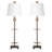 37.25" Metal Table Lamp With White Shade