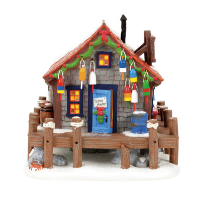 Department 56 Disney Village Pete's Crabby Christmas Crab Shack Light Up Building 5.98 Inch