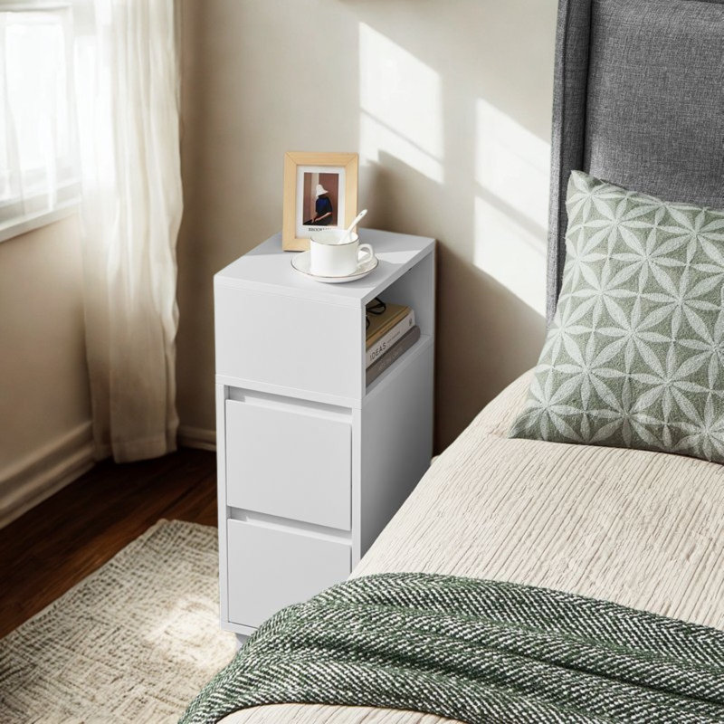 Tasleema Bedside Table, White