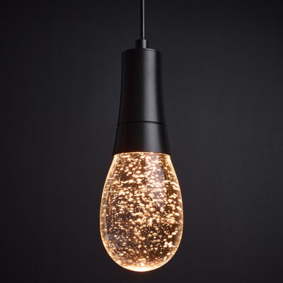 Lacey - 4 Inch LED Pendant - RGB/TW - Starfish Enabled - Matte Black with K9 Bubble Crystal