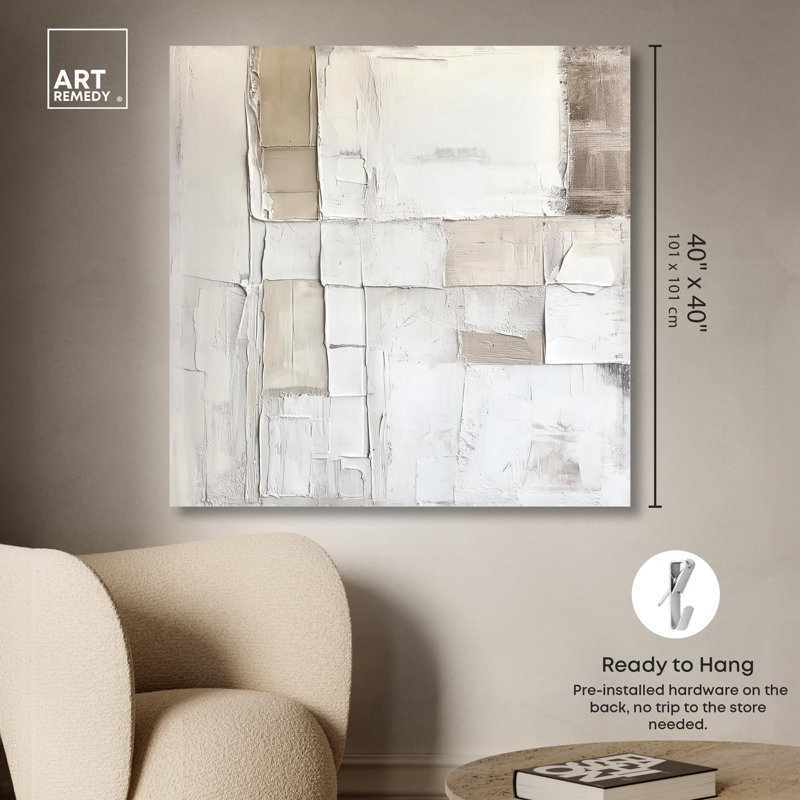 Abstrait minimaliste sur toile Decayed Charm par Art Remedy, H 40 po x l 40 po x P 1,5 po, Toile tendue