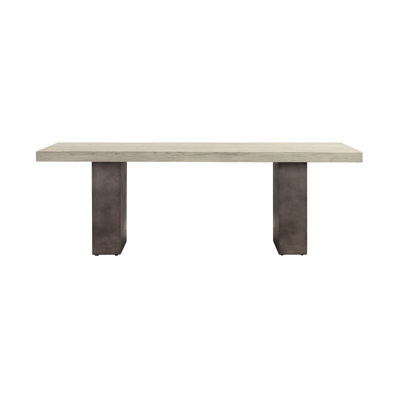 Table basse moderne en béton et chêne gris Zabelle