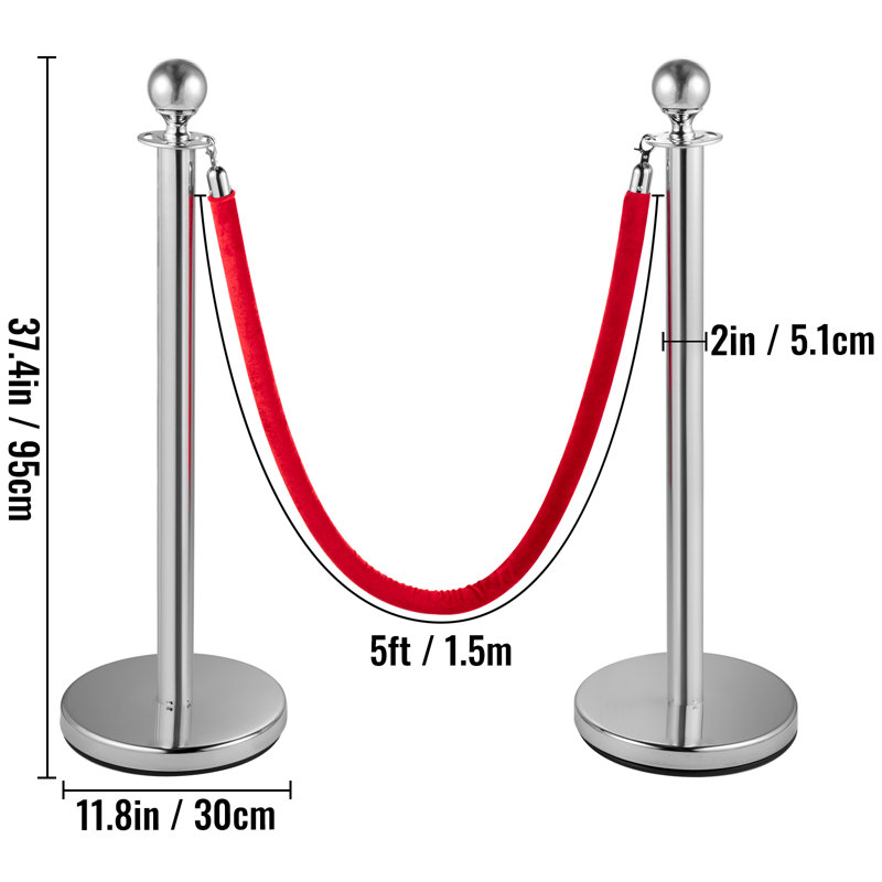 VEVOR 37.4'' H x 60'' W Stanchion System