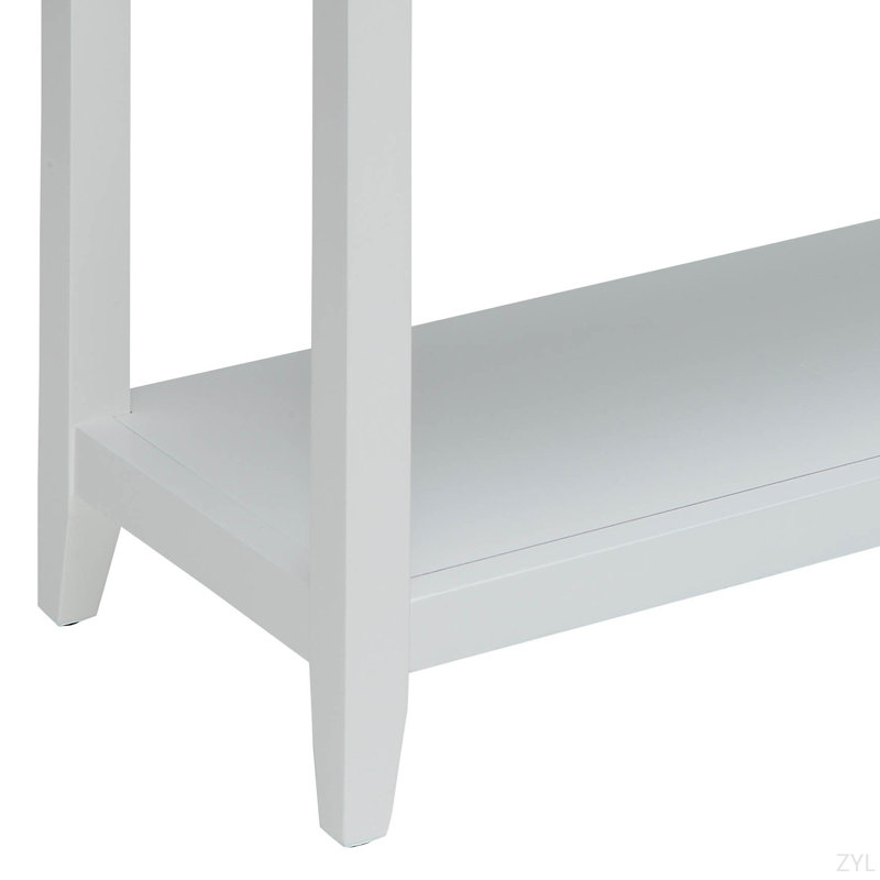 White Finish Console Table