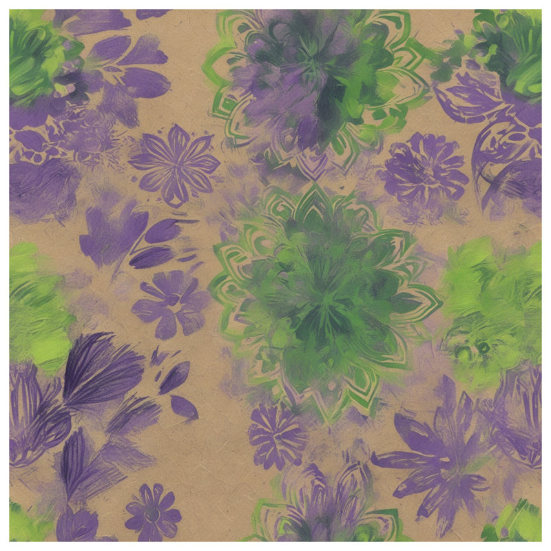 Purple Green Floral Mandala Duvet Covers, Grand lit
