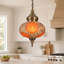 Suspension orange mosaïque vintage avec câbles de suspension réglables