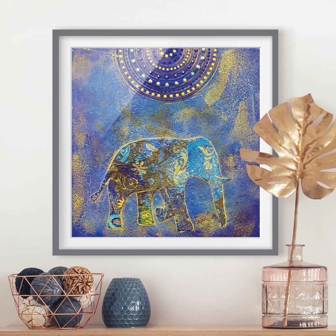 Gerahmtes Poster Elephant in Marrakesh