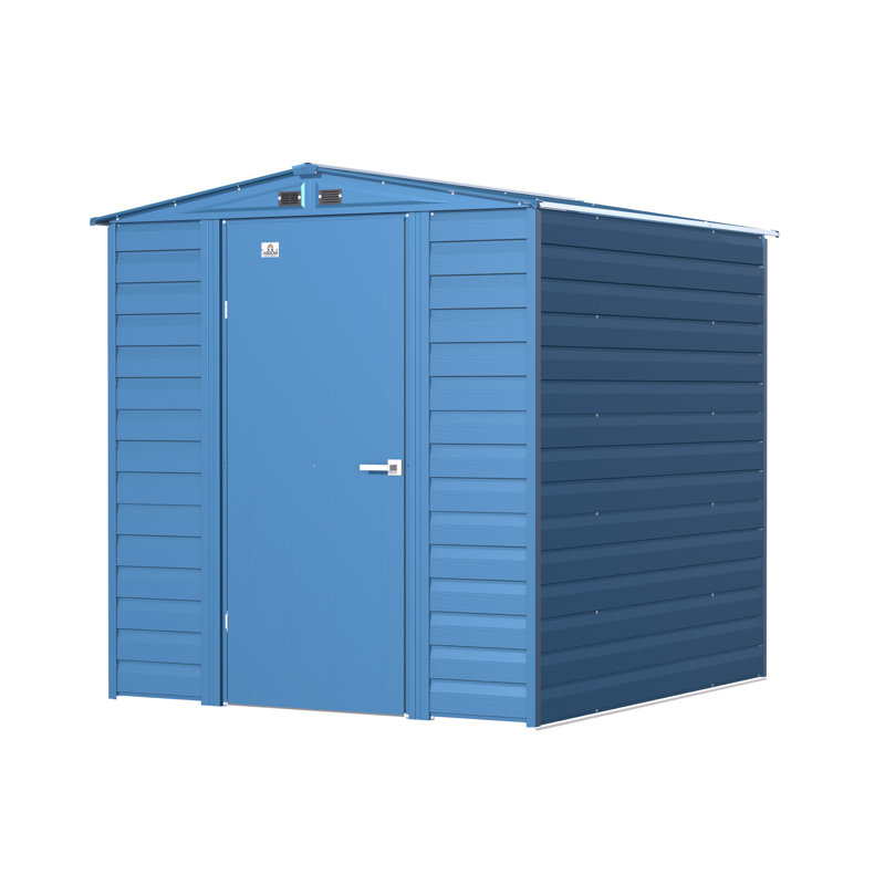 Select Steel Storage Shed Steel Storage Shed, 6X7, Blue Grey, Blue 
