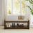 47" Accent Bench With Lower Shelf Shoe Rack, Padded Seating Bench For Living Room, Modern Compact Bed End Bench With Storage For Bedroom Seating, Removable Cushion, Brown, 47"W- Granite- Linen-565754128-565754135