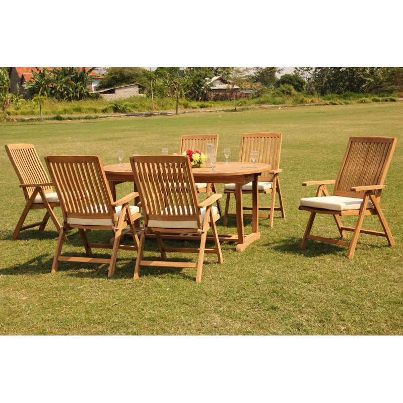 Euclid Outdoor 11 - Piece Teak Dining Set, 6
