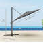 Parasol de patio décalé 10 pi à 360 ° pivotant à 360 °, gris-1230124780