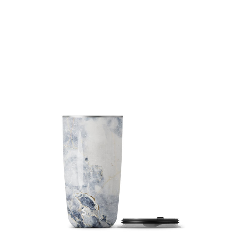 Elements Stainless Steel Tumbler with Clear Slide-Open Lid-18 Fl Oz-Blue Granite