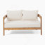 Ensemble de causeuse + table basse pour le salon - Canapé en bois de teck avec un design moderne, un style compact pour le salon, un appartement et de petits espaces