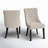 Miesville Upholstered Side Chairs, Cream Linen