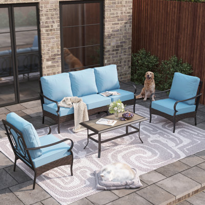 Outdoor Patio Conversation Set With Cushions