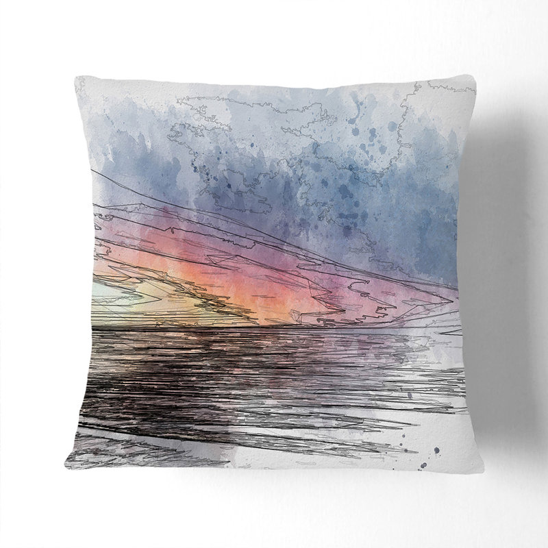 Abstract Square Throw Cushion, 40cm H x 40cm W x 15cm D