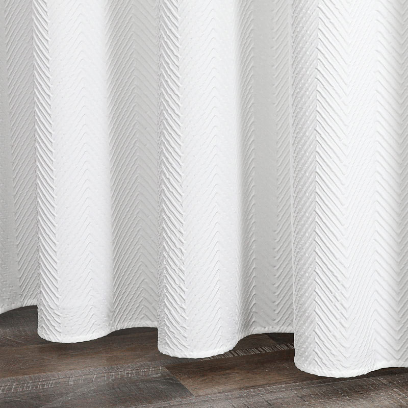 Ensemble de rideau en tissu blanc à motif de chevrons texturé 3D